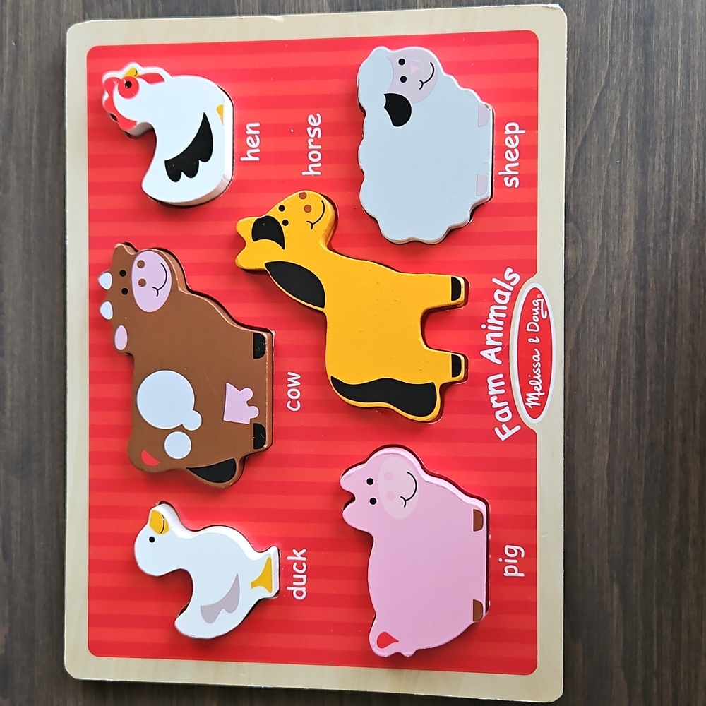Melissa & Doug Wooden My First Chunky Puzzle - Farm Animals